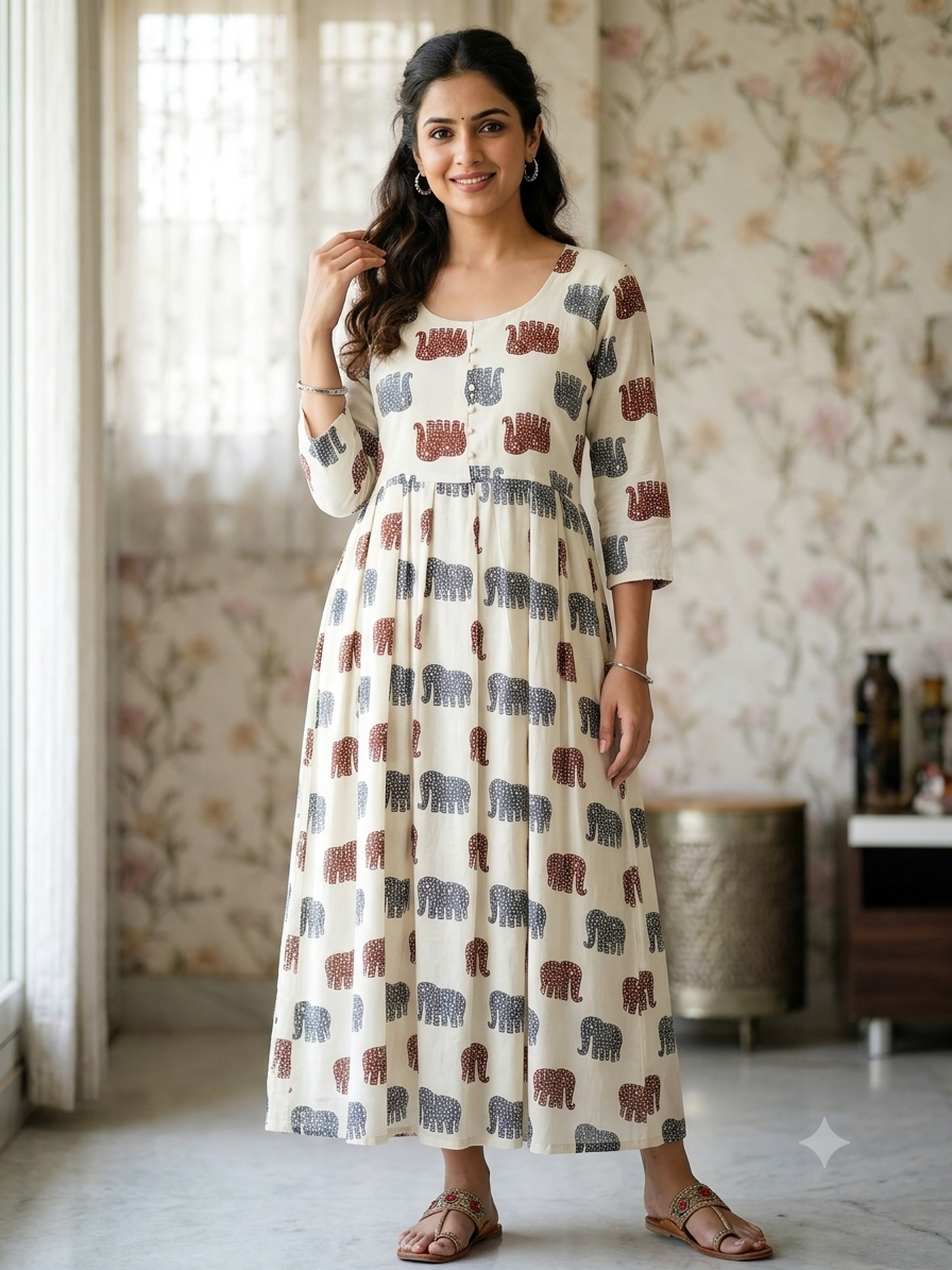 White printed frock