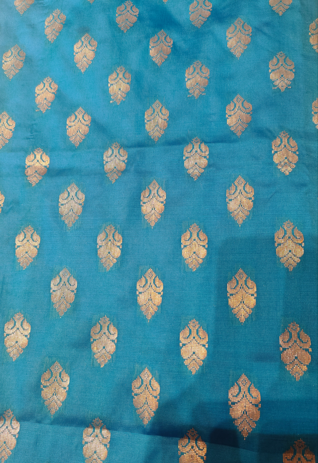 Sky Blue and gold festiv wear saree