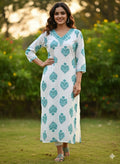 White and green  kurti