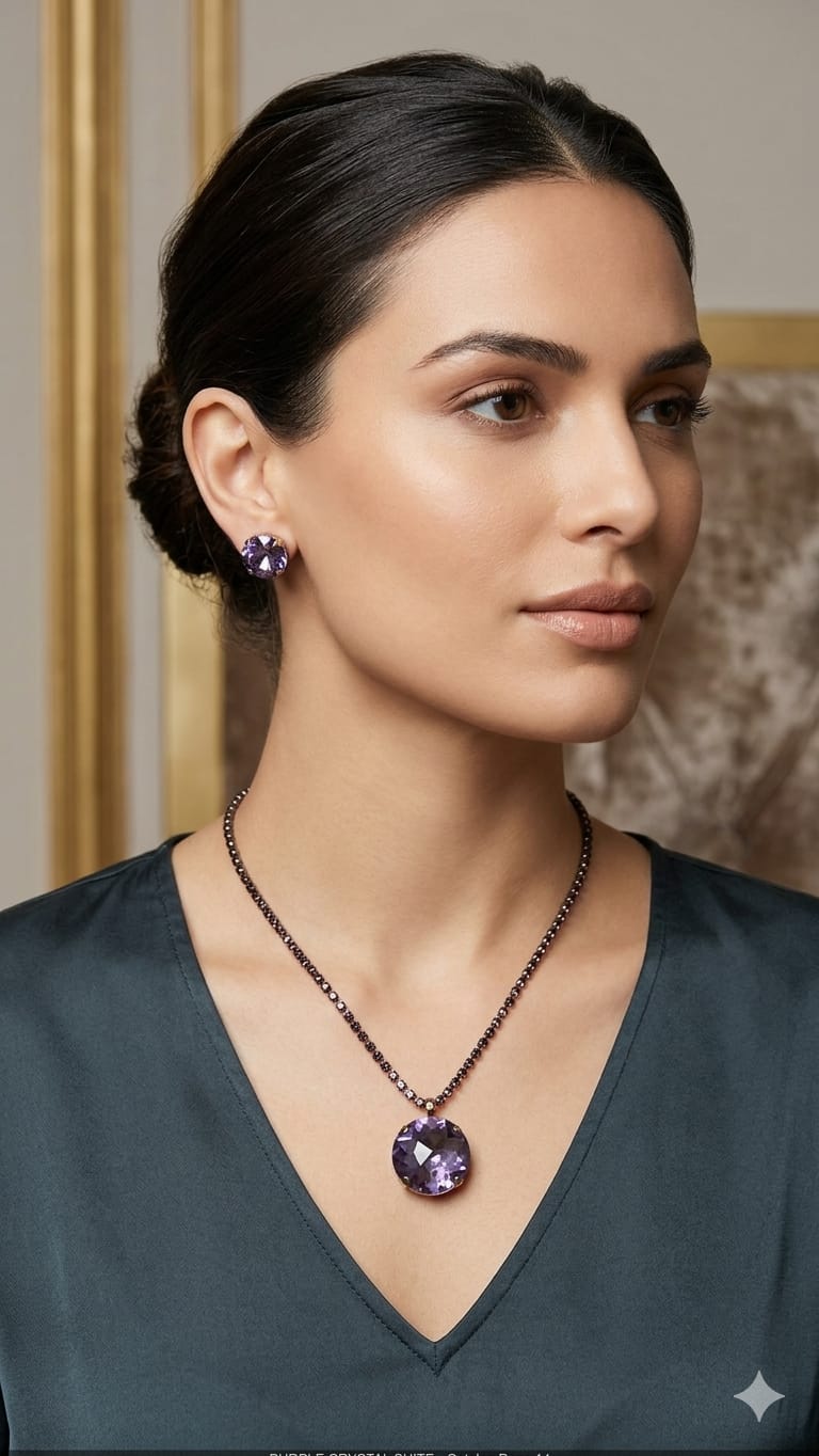Blue Earrings With Necklace