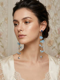 Floral blue long  Earring