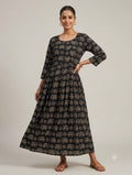 Black Print Ethnic Anarkali Maxi Frock