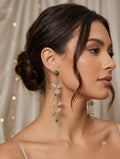 floral long green colour earring