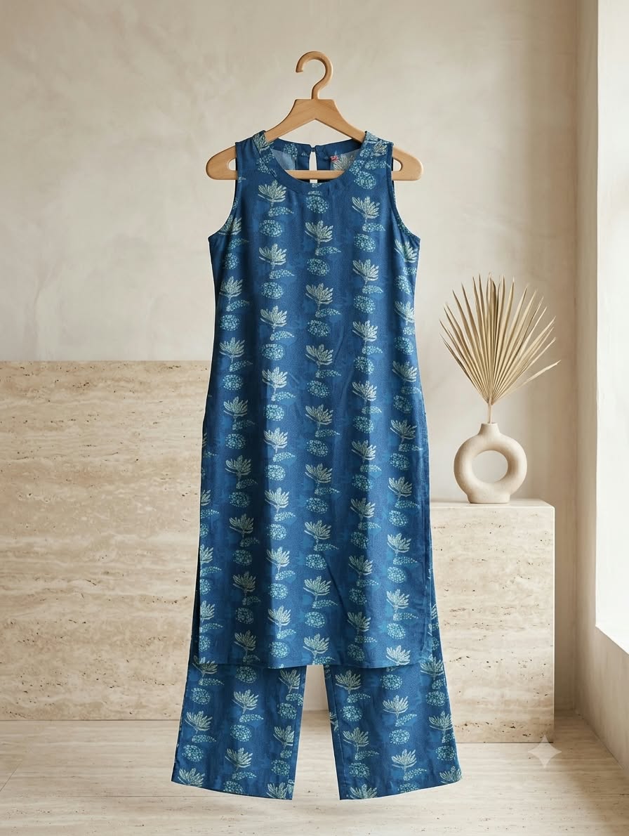 block print kurta with palazzo set
