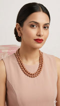 Brown Earrings With Necklace