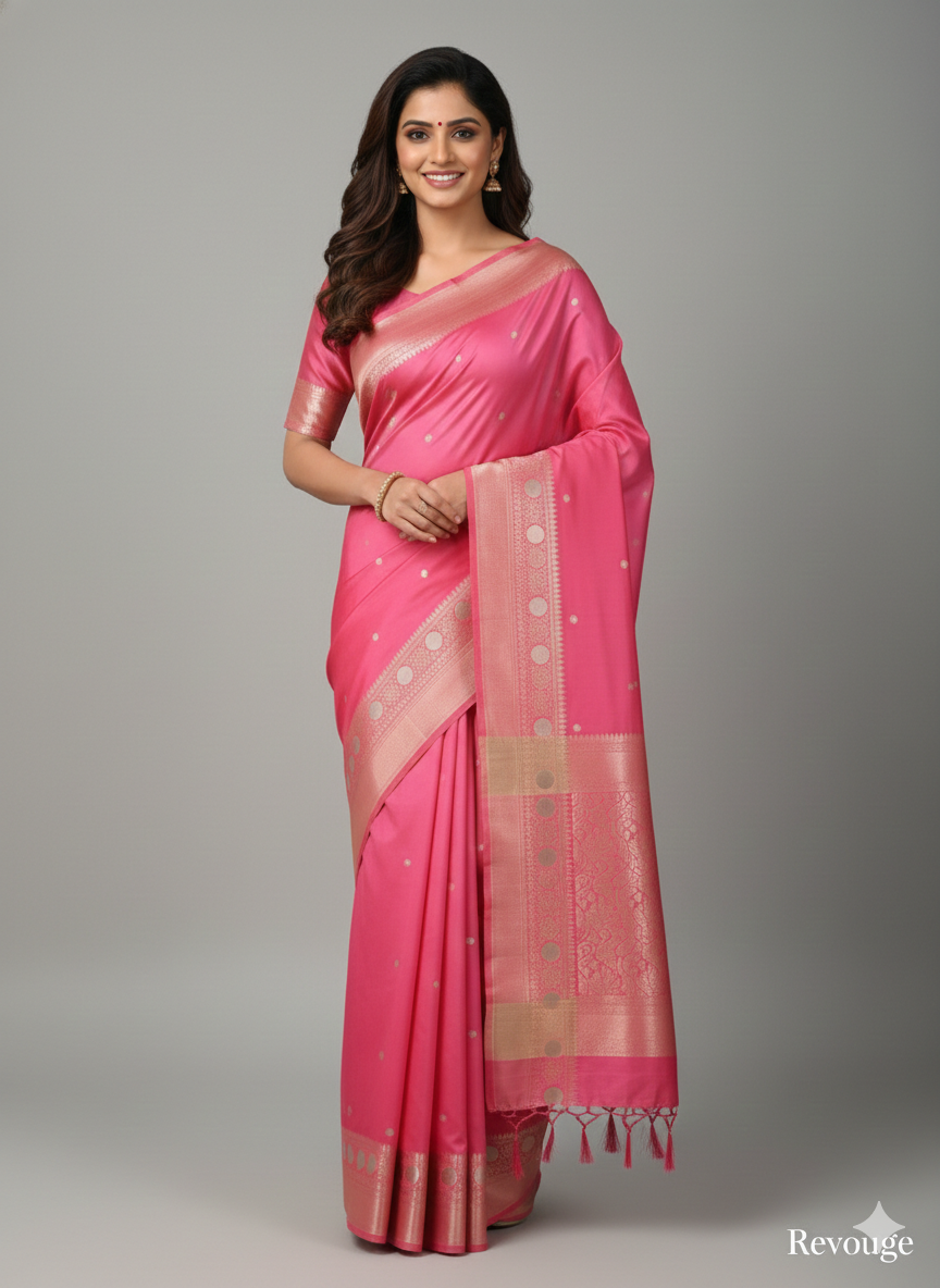Light Pink- Peach festive Saree