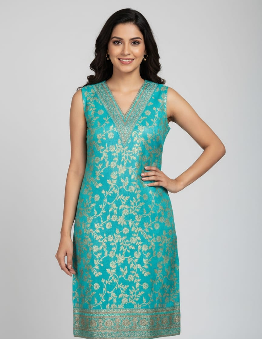 Blue and gold kurti