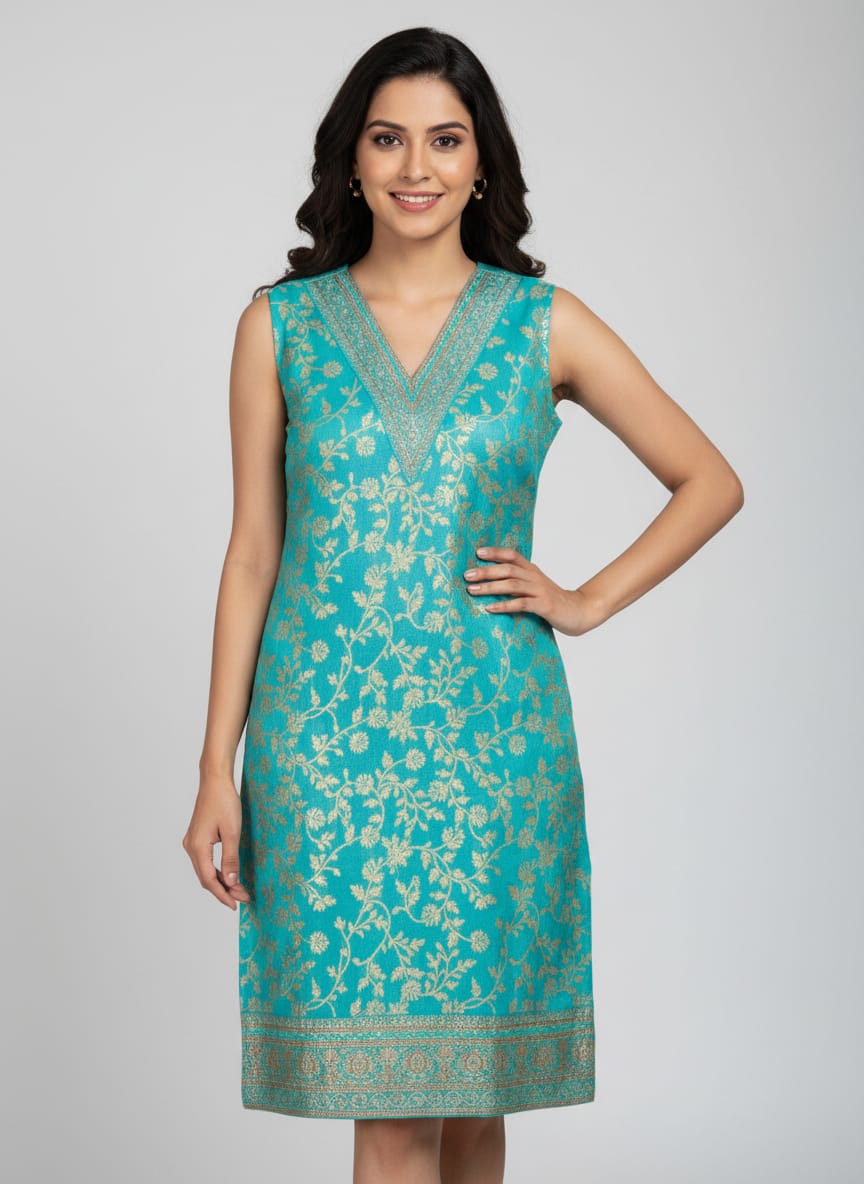 Blue and gold kurti
