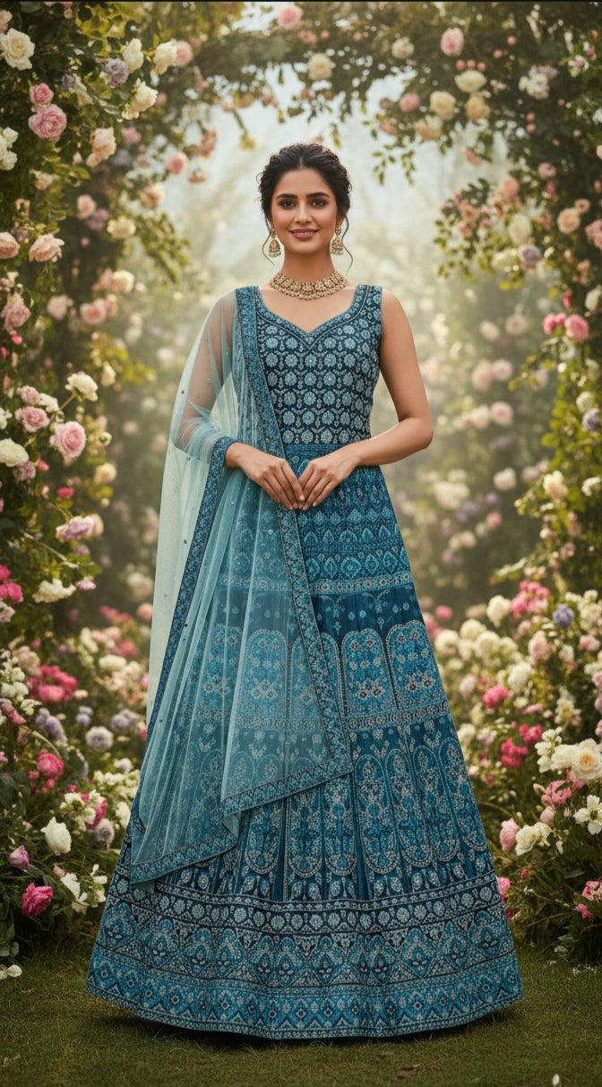 Blue lehenga