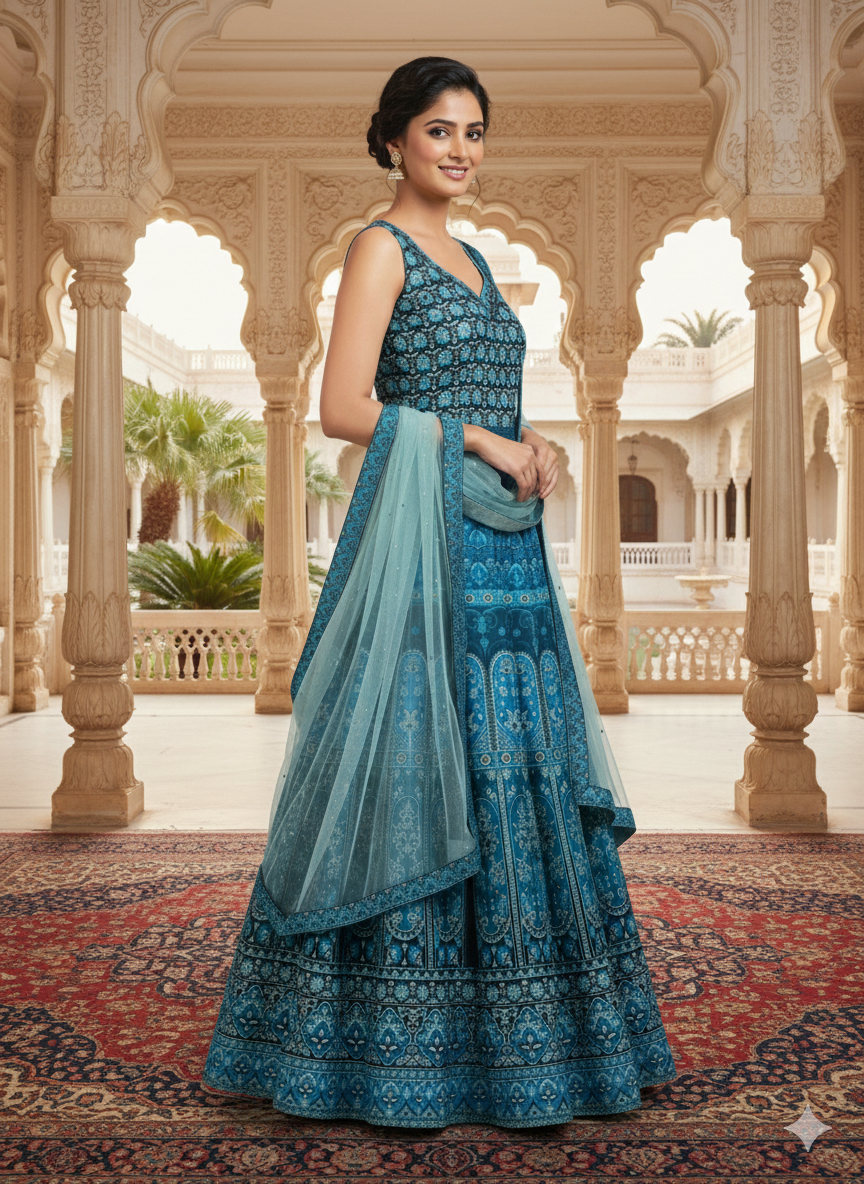 Blue lehenga