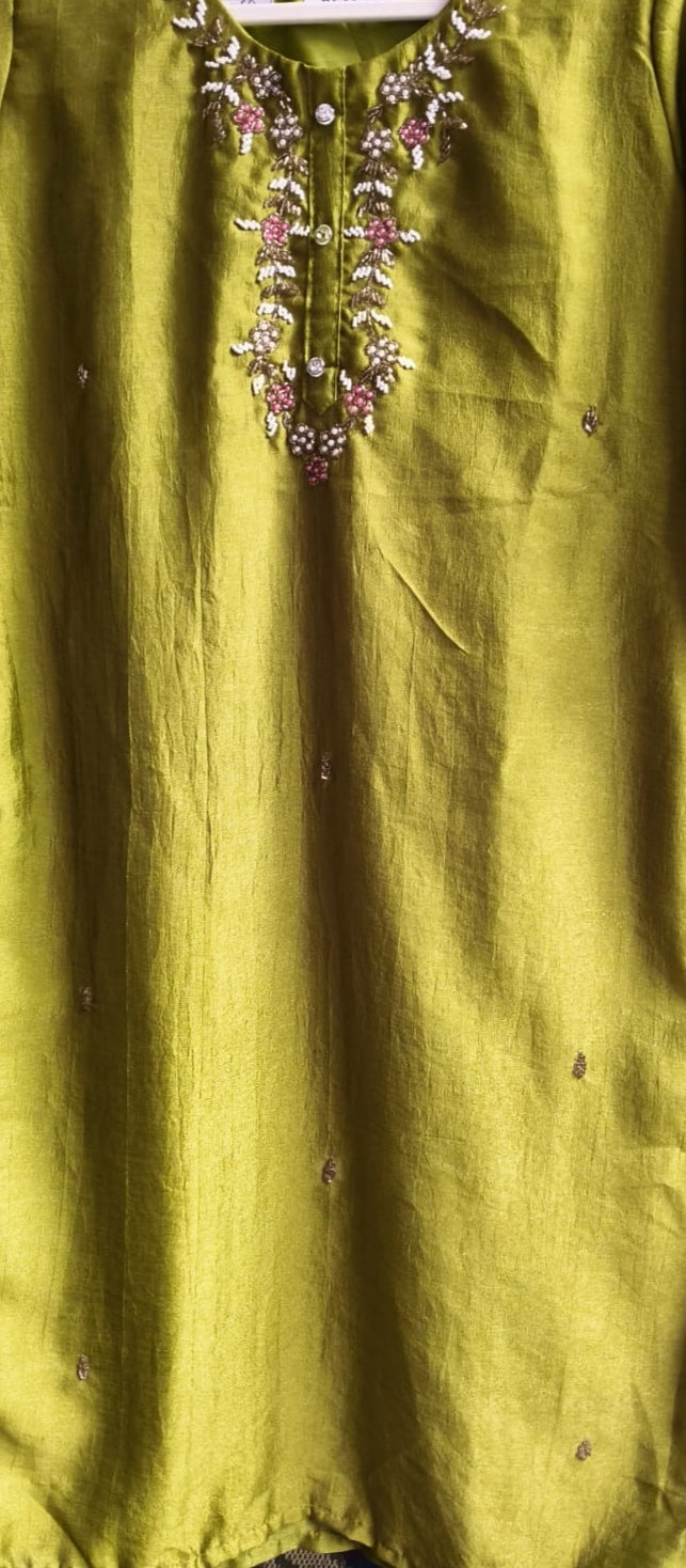 Green embroidered Kurti