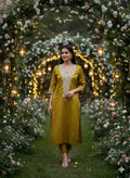 Yellow Gold neck design kurti