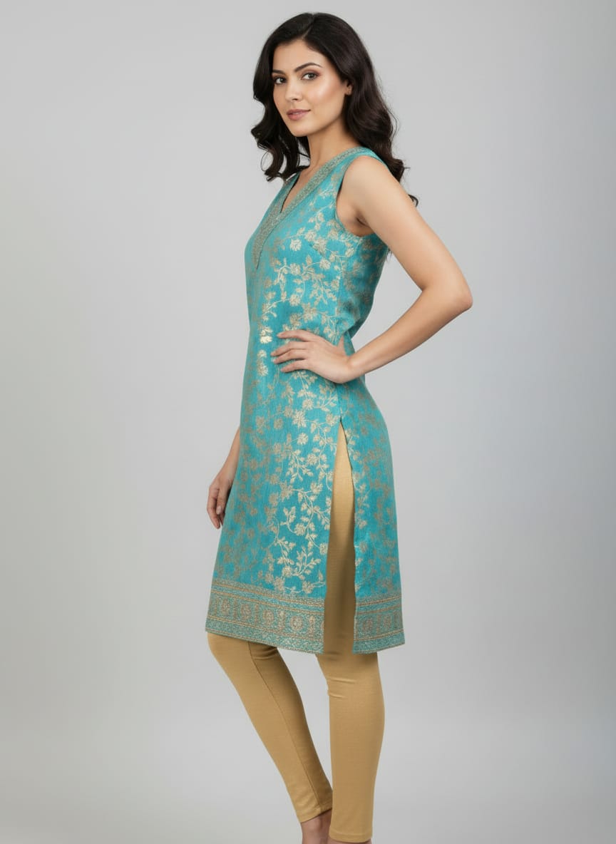 Blue and gold kurti