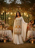 Embroidered white and gold  dress
